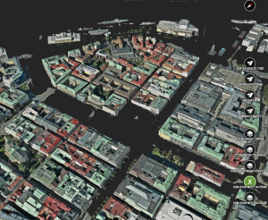 Cityplannerscenario där Göteborg ligger under vatten.