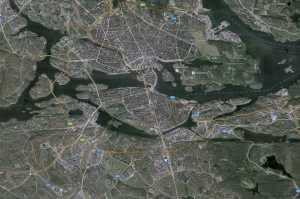 Stockholm from Google Earth view. 